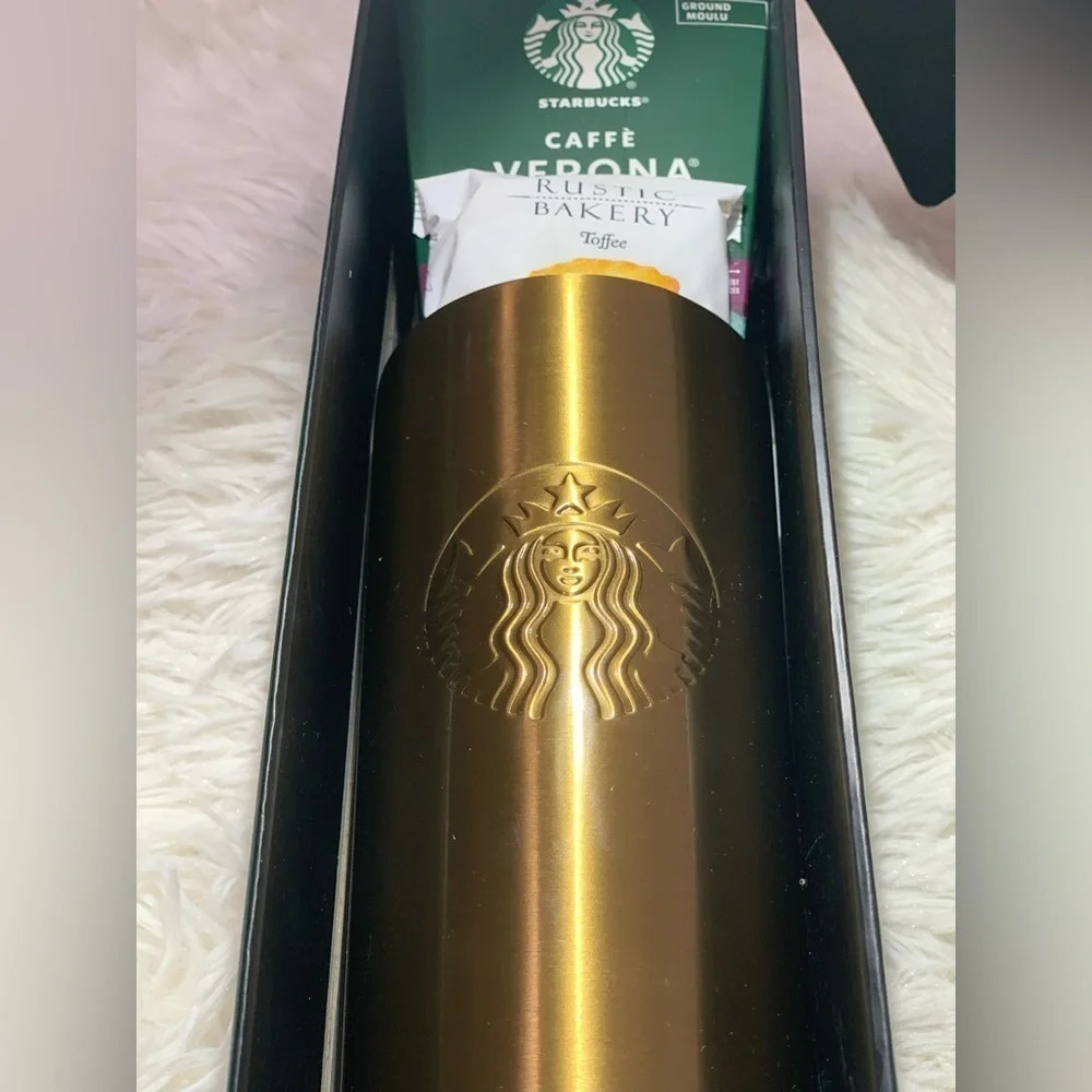 NEW STARBUCKS Tumbler with lid giftset CaffeVerona Toffee Holiday edition - Picture 3 of 11